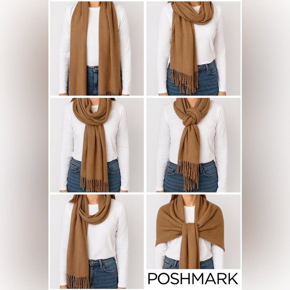 Steve Madden Accessories - Steve Madden Mauve Knit Fringe Scarf